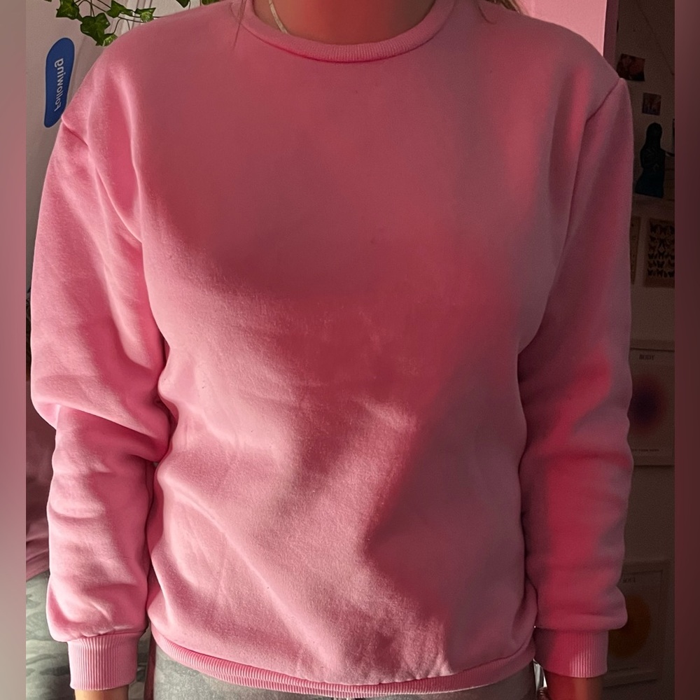 pink crewneck